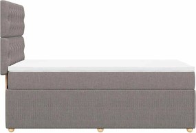 vidaXL Κρεβάτι Boxspring με Στρώμα Taupe 100 x 200 εκ. Υφασμάτινο