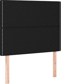 vidaXL Κρεβάτι Boxspring με Στρώμα Μαύρο 90x200 εκ. Υφασμάτινο