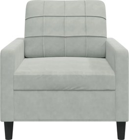 vidaXL Πολυθρόνα Ανοιχτό Γκρι 60 εκ. Βελούδινη