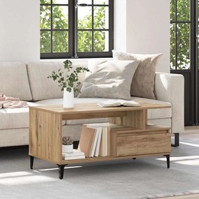 vidaXL Τραπεζάκι σαλονιού with Drawer artisan δρυς 90 x 49 x 45 εκ