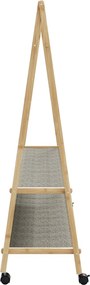 vidaXL Ράφι ρούχων με ράφια και ρόδες 132x45,5x155,5 εκ.Μπαμπού