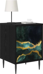 vidaXL Κομοδίνο WIJHE 2 τμχ. Μαύρη Δρυς 36 x 33 x 51 εκ.