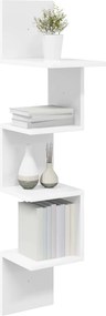 vidaXL Ράφι Τοίχου Επιτοίχιο Λευκό 32 x 21 x 107 cm Επεξεργασμένο Ξύλο