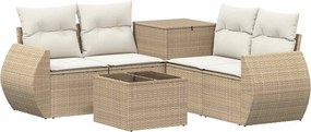 vidaXL Σετ Καναπέ 6 τμχ. Μπεζ και Κρέμ 55 x 55 x 37 εκ