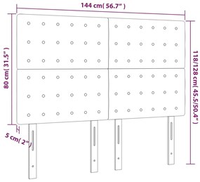 vidaXL Κεφαλάρι Κρεβατιού LED Taupe 144x5x118/128 εκ. Υφασμάτινο