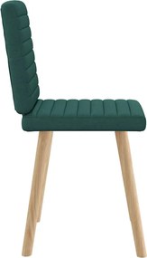 vidaXL Καρέκλες Τραπεζαρίας 2 τεμ. Σκούρο Πράσινο Υφασμάτινες