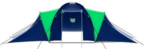 vidaXL Σκηνή Camping 9 Ατόμων Μπλε / Πράσινο Υφασμάτινη