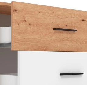 Συρταριέρα Varadero 3F Artisan Oak - Λευκό 80,5x33x80,5 εκ.