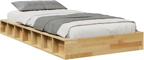 vidaXL Πλαίσιο κρεβατιού χωρίς στρώμα 90x200 cm μασίφ ξύλο δρυς