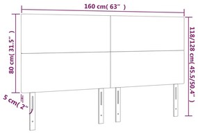 vidaXL Κεφαλάρι Κρεβατιού LED Μπλε 160x5x118/128 εκ. Υφασμάτινο