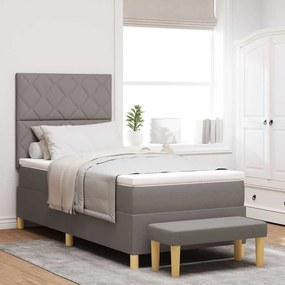 vidaXL Κρεβάτι με ελατήρια με στρώμα Taupe 100 x 200 cm ύφασμα