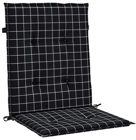 Μαξιλάρια Καρέκλας με Χαμ. Πλάτη 2 τεμ. Μαύρο Καρό Υφασμάτινα - Πολύχρωμο