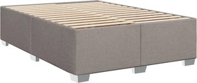 vidaXL Κρεβάτι Boxspring με Στρώμα Taupe 140x190 εκ. Υφασμάτινο