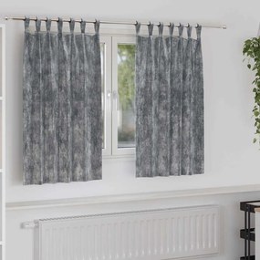 vidaXL Κουρτίνα με κουρτίνες 2 pcs Γκρι 140 x 140 cm Βελούδο