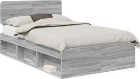 vidaXL Σκελετός Κρεβατιού Γκρι Sonoma 135 x 190 cm