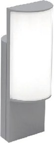Led απλίκα επίτοιχη γκρι οβάλ 8W 3000k θερμό φως 620lm δέσμης 120° στεγανή IP54
