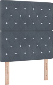 vidaXL Κρεβάτι box spring με στρώμα Σκούρο Γκρι 80 x 200 cm Βελούδο