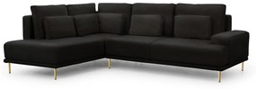 Γωνιακός καναπές Κρεβάτι NICOLE, μαύρο 277x93x200cm-Αριστερή γωνία-BOG5434