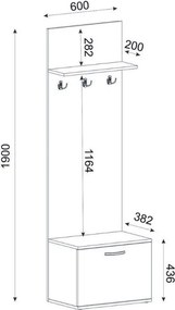 Έπιπλο εισόδου Track Megapap χρώμα sapphire oak 60x38,2x190εκ.