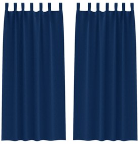 vidaXL Κουρτίνες 2 pcs Σκούρο Μπλε 245 x 140 εκ. Πολυεστέρας