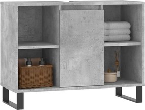 vidaXL Ντουλάπι Μπάνιου Γκρι Σκυροδέματος 80x33x60 εκ. Επεξ. Ξύλο