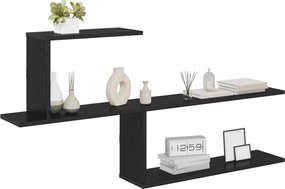 vidaXL Ράφι Τοίχου Μαύρη Δρυς 122 x 18 x 60 εκ. Επεξεργασμένο Ξύλο
