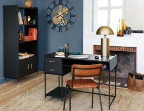 ΚΑΡΈΚΛΕΣ &amp; ΠΟΛΥΘΡΌΝΕΣ DARIO CGNAC/BLCK LEATHER CHAIR ATMOSPHERA 157284A