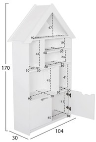 ΠΑΙΔΙΚΗ ΒΙΒΛΙΟΘΗΚΗ DREY  ΜΕΛΑΜΙΝΗ ΛΕΥΚΗ 103x33x169Υεκ