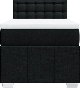 vidaXL Κρεβάτι Boxspring με Στρώμα Μαύρο 90x190 εκ.Υφασμάτινο