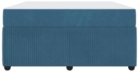 vidaXL Σκελετός κρεβατιού με στρώμα Μπλε 160 x 200 cm Βελούδο