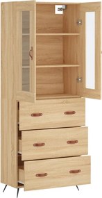 vidaXL Ντουλάπι Sonoma δρυς 69,5 x 34 x 180 εκ. από Επεξεργασμένο Ξύλο