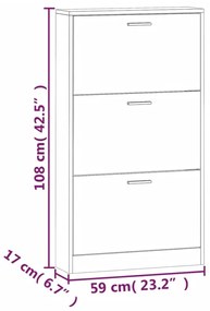 ΠΑΠΟΥΤΣΟΘΗΚΗ ΓΚΡΙ SONOMA 59X17X108 ΕΚ. ΑΠΟ ΕΠΕΞΕΡΓΑΣΜΕΝΟ ΞΥΛΟ 342532