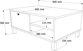Τραπεζάκι Σαλονιού Λευκό / Δρυς ICROR 90x60x38.6