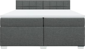 vidaXL Κρεβάτι Boxspring με Στρώμα Σκούρο Γκρι 200x200 εκ. Υφασμάτινο