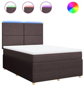 ΚΡΕΒΑΤΙ BOXSPRING ΜΕ ΣΤΡΩΜΑ ΣΚΟΥΡΟ ΚΑΦΕ 160X200 ΕΚ ΥΦΑΣΜΑΤΙΝΟ 3294403