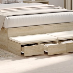 vidaXL Κομοδίνα με Συρτάρια Sonoma Oak 120x36.5x16.5 εκ Επεξεργασμένο Ξύλο
