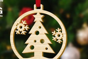 Σετ των 3 Intra απο ξύλο plywood 3mm-4mm πάχος - Στολίδι Χριστουγεννιάτικου Δέντρου Δίασταση 4x4 cm INTRAFABR-47685621