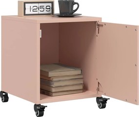 vidaXL Κομοδίνο Ροζ 36x38,5x43,5 εκ. από Χάλυβα