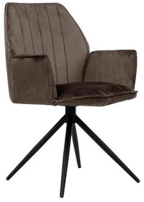 Καρέκλα Τραπεζαρίας Dorothee Μεταλλική Fylliana Καφέ 58x46x91εκ. 2αδα 58x46x91 εκ.