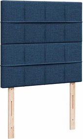 vidaXL Κρεβάτι Boxspring με Στρώμα Μπλε 100 x 200 εκ. Υφασμάτινο