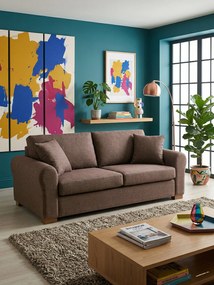 Καναπές Ορφέας Διθέσιος-145φ 90β εκ.-Σοκολατί