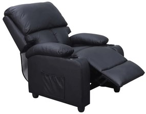 Πολυθρόνα Relax Sunday Μαύρο Pu 72Χ89Χ106εκ.