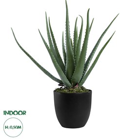 20065 GloboStar®  Artificial Garden ALOE 20065 Τεχνητό Διακοσμητικό Φυτό Αλόη Υ50cm