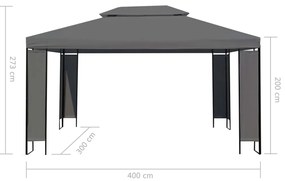 vidaXL Κιόσκι Ανθρακί 300 x 400 εκ.