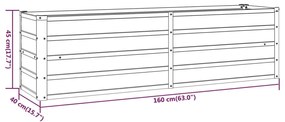 Ζαρντινιέρα Σκουριασμένο 160x40x45 εκ. Ατσάλι Σκληρυθέν Αέρα - Καφέ