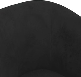 vidaXL Πολυθρόνα Μπάρελ με Υποπόδιο Μαύρη Βελούδινη