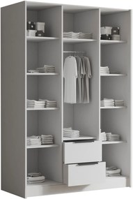 Ντουλάπα Calwi I τρίφυλλη-Λευκό - Μαύρο