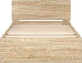 vidaXL Πλαίσιο Κρεβατιού με Κεφαλάρι Sonoma Δρυς 100x200εκ. Επεξ. Ξύλο