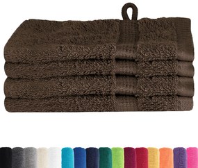 vidaXL Πετσέτες 4 pcs Καστανό 15 x 21 cm Βαμβάκι