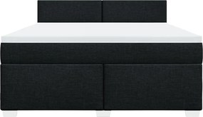 vidaXL Κρεβάτι Boxspring με Στρώμα Μαύρο 180x200 εκ. Υφασμάτινο